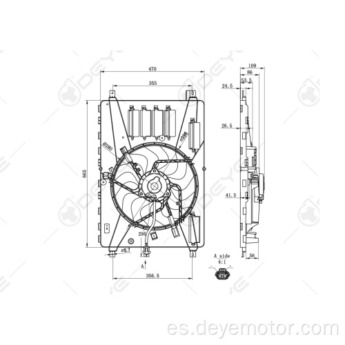 Ventilador vendedor caliente del radiador de 12v dc